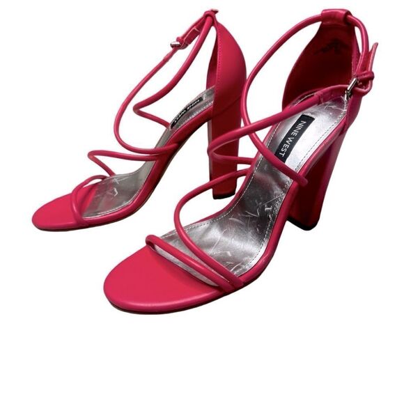 Nine West Pink Maer3 sandal heels size 7.5 - Picture 2 of 8